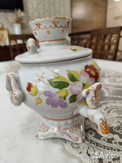 Самовар декоративный фарфор винтаж