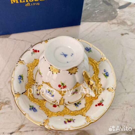 Meissen Чайная кофейная пара meissen белая фарфор