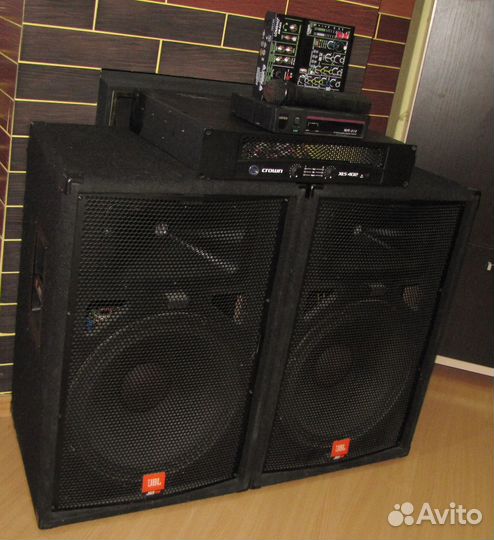 Колонки JBL 1000W Усилитель Crown Микшер Микрофон