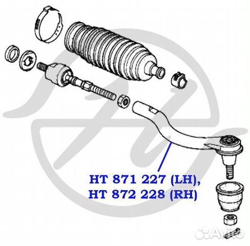 Наконечник рулевой тяги, левый