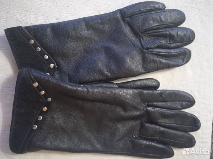 Перчатки женские кожаные