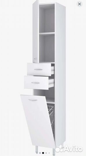 Шкафчик в ванную с корзиной для белья