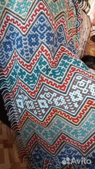 Плед 115*150 ручная вязка + подушка 40*40