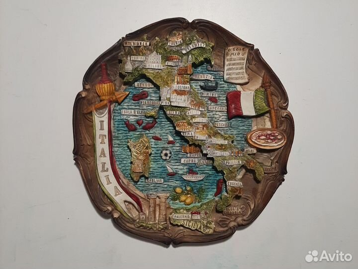 Тарелка декоративная настенная керамика Италия 22