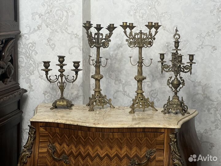 Старинные бронзовые кандклябры