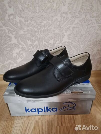 Туфли kapika чёрные для мальчика 37