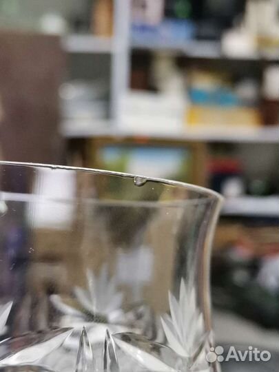 Бокалы фужеры хрустальные Югославия 5 штук (Ч)