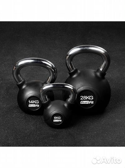 Гиря обрезиненная с хромированной ручкой profi-FIT