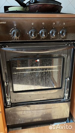 Плита газовая с духовкой бу gefest коричневая