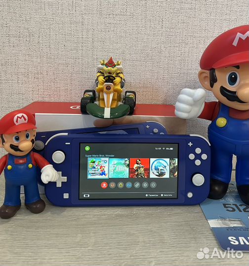Nintendo switch lite Blue 512 gb Прошитая 60 игр