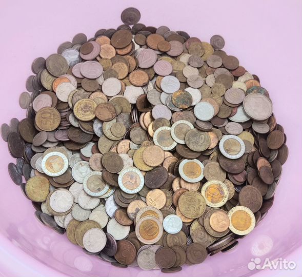 «большой лот монет гкчп + СССР 6,6 кг.»