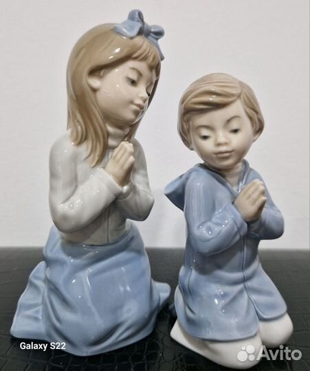 2 Фарфор. статуэтки Nao DE Lladro Дети молятся Ф