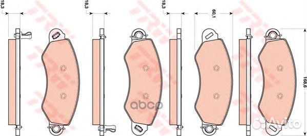 Колодки тормозные дисковые перед GDB1744 TRW