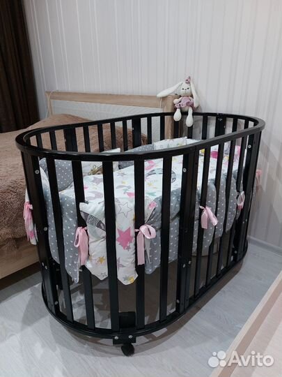 Детская кроватка трансформер с маятником