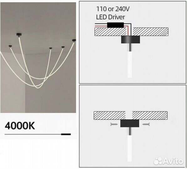 Светильник подвесной 8313 silicone D22/H4000/LED