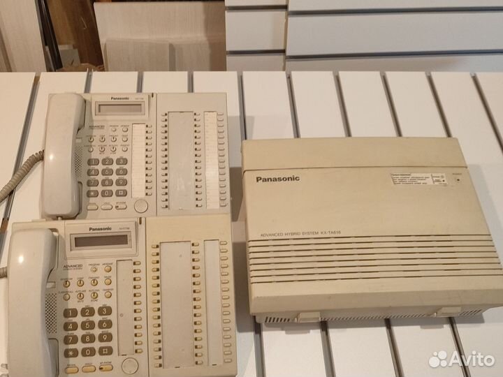 Мини атс panasonic KX-TA616 + 2 системных телефона