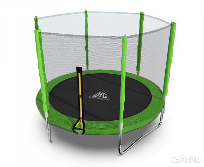 Батут DFC Trampoline Fitness с сеткой 8ft зелёный