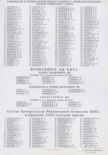 Списки цк на xxiii - xxvi съездах (номерной дсп)