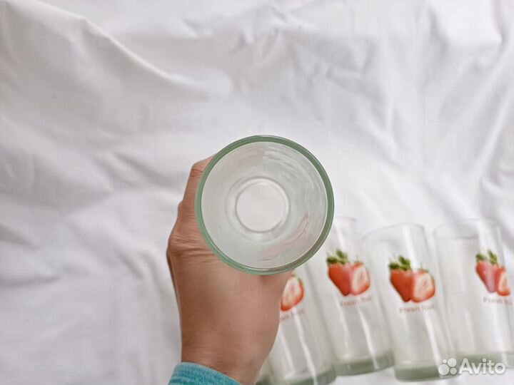 Набор стаканов с ягодами, стеклянные, 6 шт