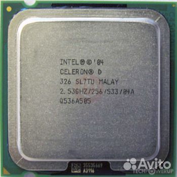 Celeron D-326, 256Kb 533 mhz