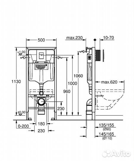 Инсталляция Grohe Rapid SL 38772001 для унитаза с