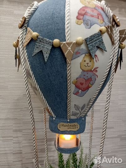 Зайка на шаре интерьерный воздушный шар ночник