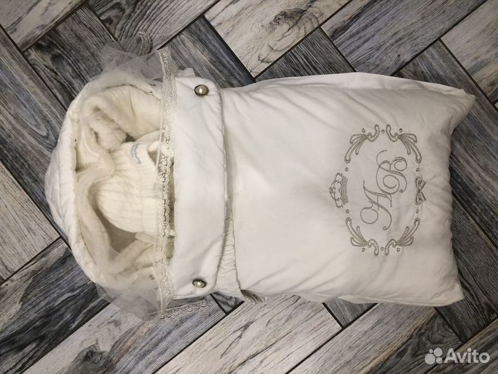 Конверт + одеялко+ шапка