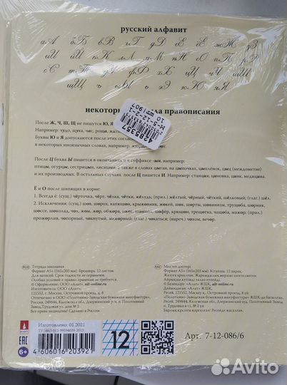 Тетради школьные, 12 листов, частая косая линейка