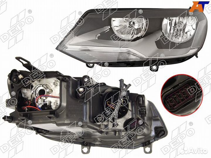 Фара VW touareg 11-14 LH галоген, с корректором