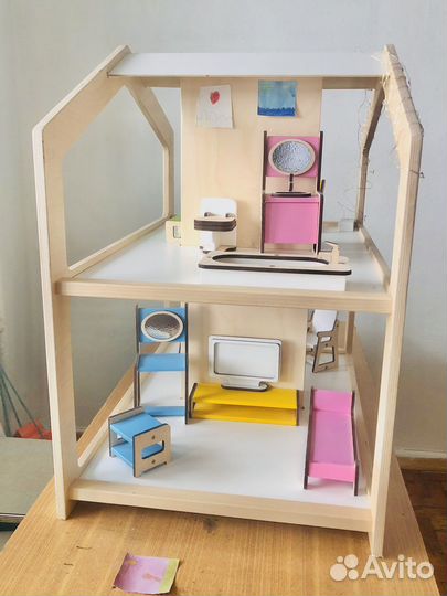 Кукольный домик с мебелью большой