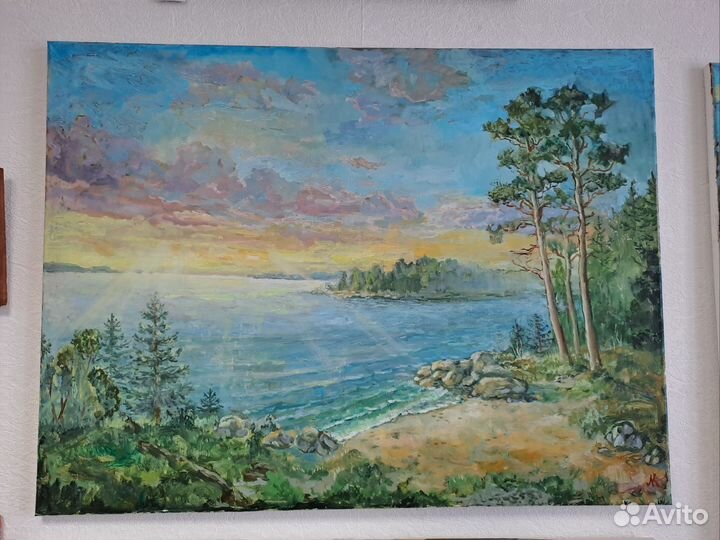 Картина маслом на холсте большая пейзаж