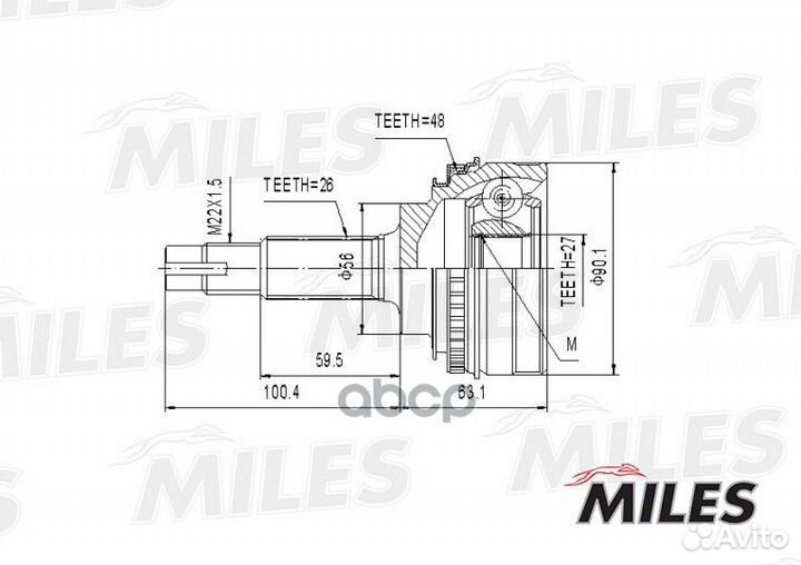 Шрус toyota celica/camry 90-97 нар.(ABS) GA2047