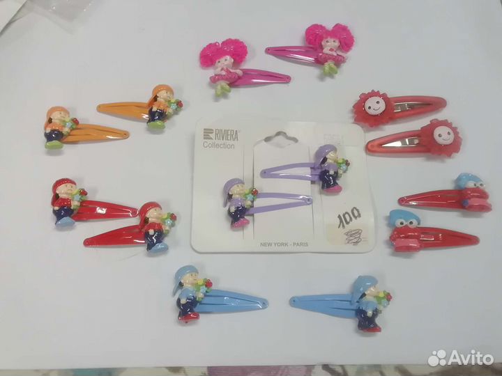 Резинки и ободки с цветами, заколки 4 шт новые