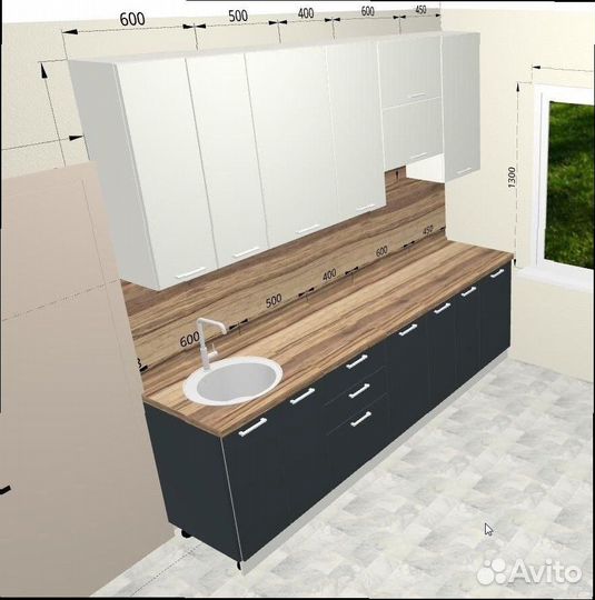 Кухня прямая модульная новая