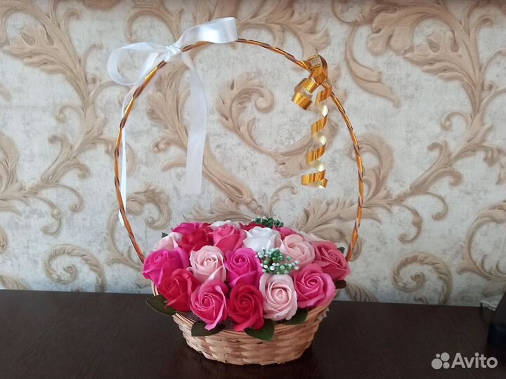 Букет роз из мыла