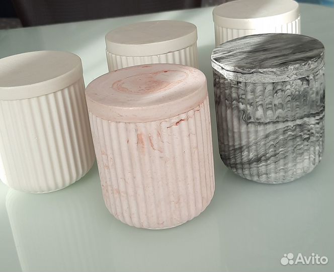 Подсвечник с крышкой из гипса