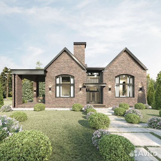 Кирпичный дом Modern Tudor под ключ, 105 кв.м