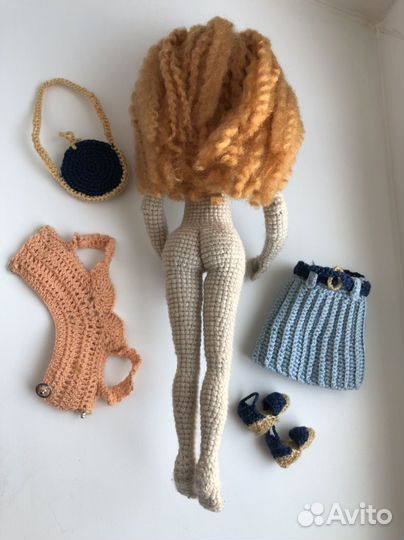 Кукла Барби анатомическая вязаная крючком