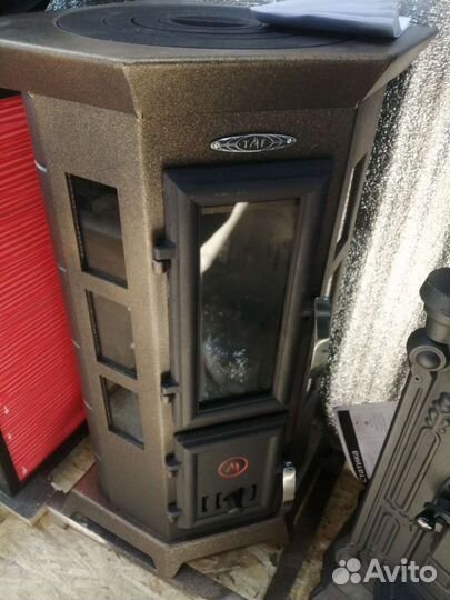 Печь-Камин Статика Квинта, черная бронза