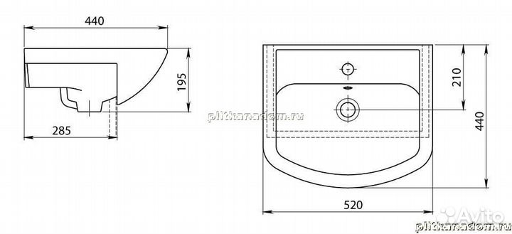 Santeri Акватон 8689 Умывальник мебельный