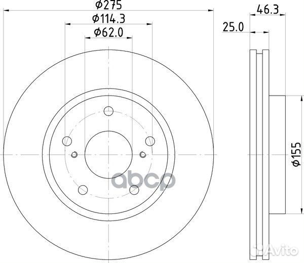 Диск тормозной перед toyota RAV 4 IV (A4 )