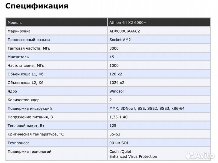 Процессор AMD Athlon 64 X2 6000+