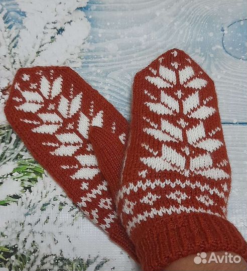 Варежки ручной работы
