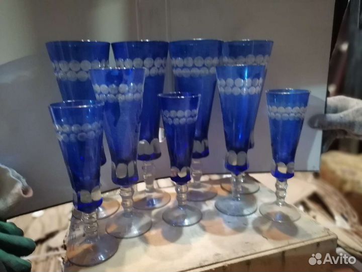 Бокал кобальтовое синее стекло