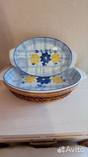 2 керамических овальных блюда для запекания