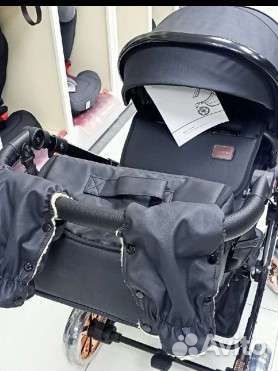 Коляска luxmom 3 в 1 чёрная