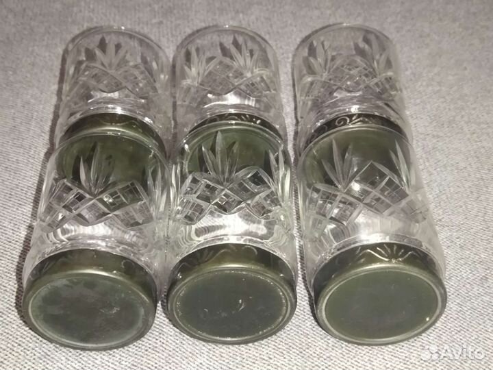 Стопки хрусталь с мельхиором.60-70года прошлый век