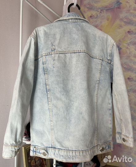 Джинсовка zara для девочки 140 oversize