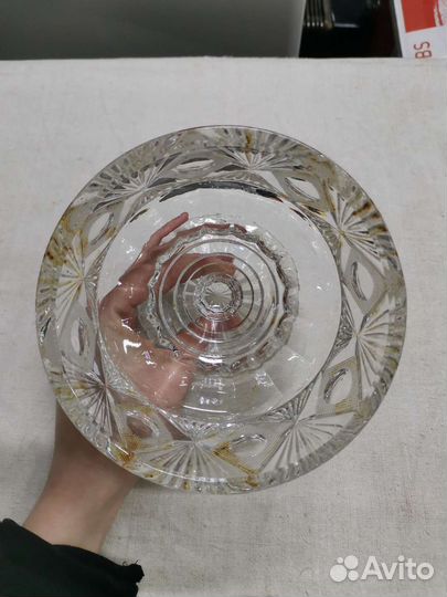 Вазочка конфетница хрустальная Резьба СССР (Ч)
