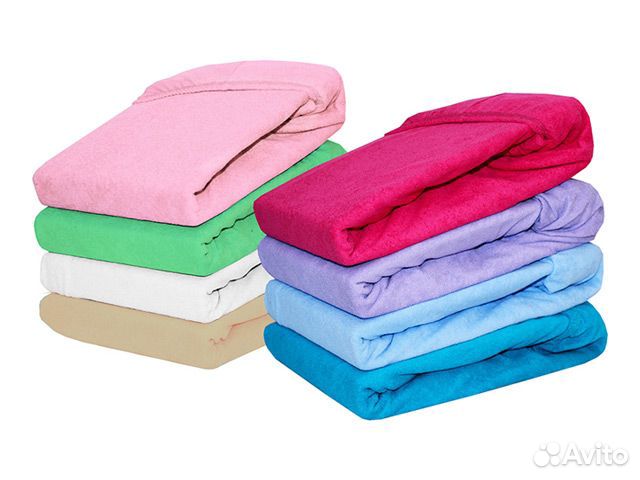 Простыня на резинке 180х200см махровый трикотаж в